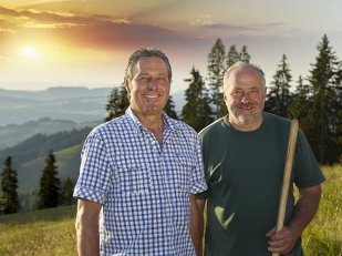 Christian und Samuel Graber anlässlich der Filmaufnahmen für die Bewerbung als Nationalrat.